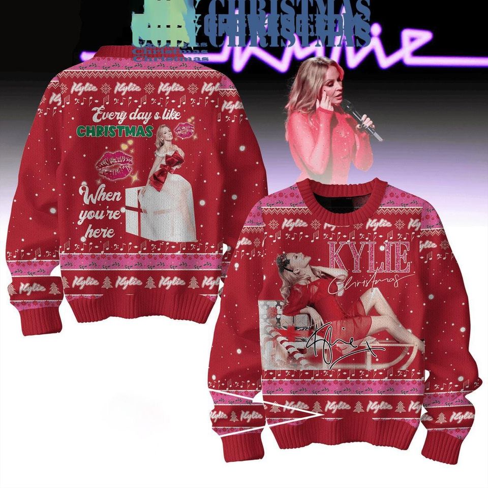 Kylie Minogue Every Day's Like Christmas When You're Here With Me Ugly T-Shirt Christmas Ugly Sweater Xmas Gifts Gift