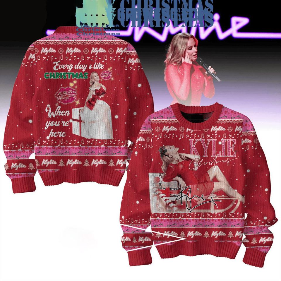 Kylie Minogue Every Day's Like Christmas When You're Here With Me Ugly T-Shirt Christmas Ugly Sweater Xmas Gifts Gift - Image 2