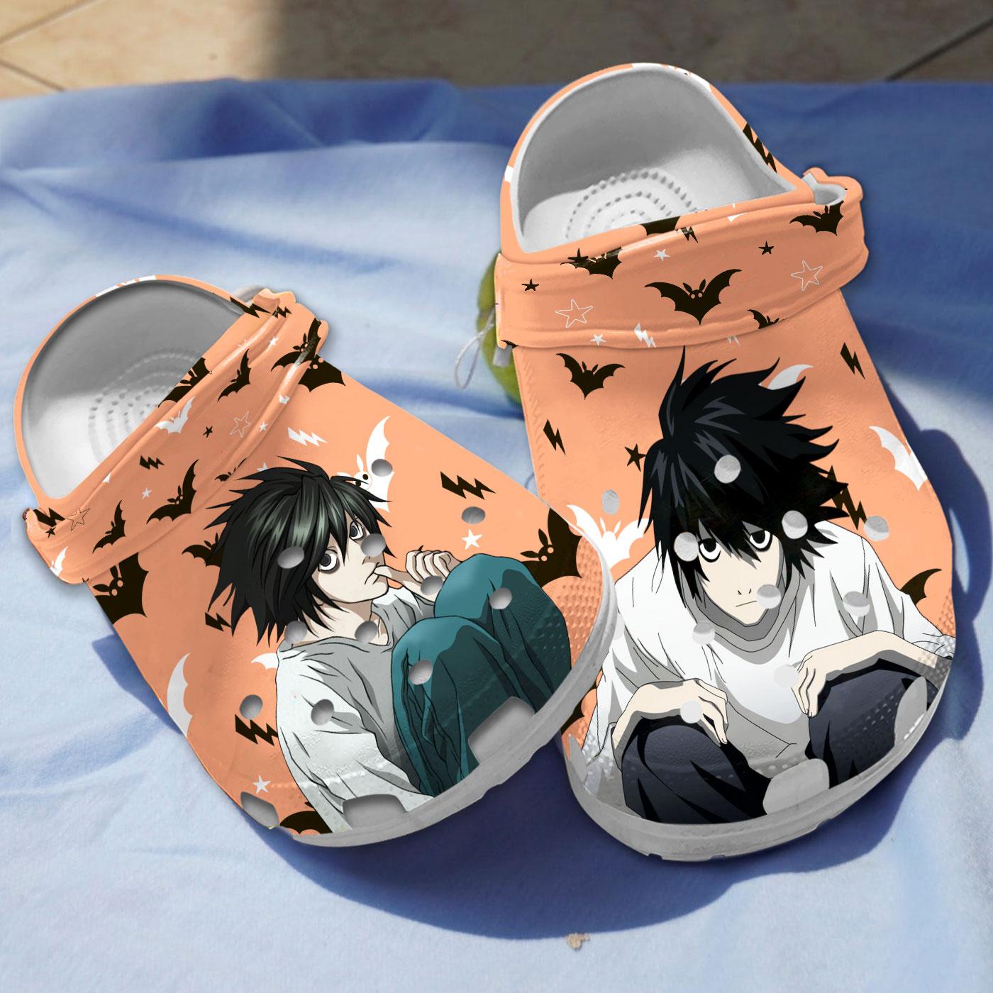 L Lawliet Death Note Anime Crocs Crocband Clogs Shoes Comfortable For Men Women and Kids