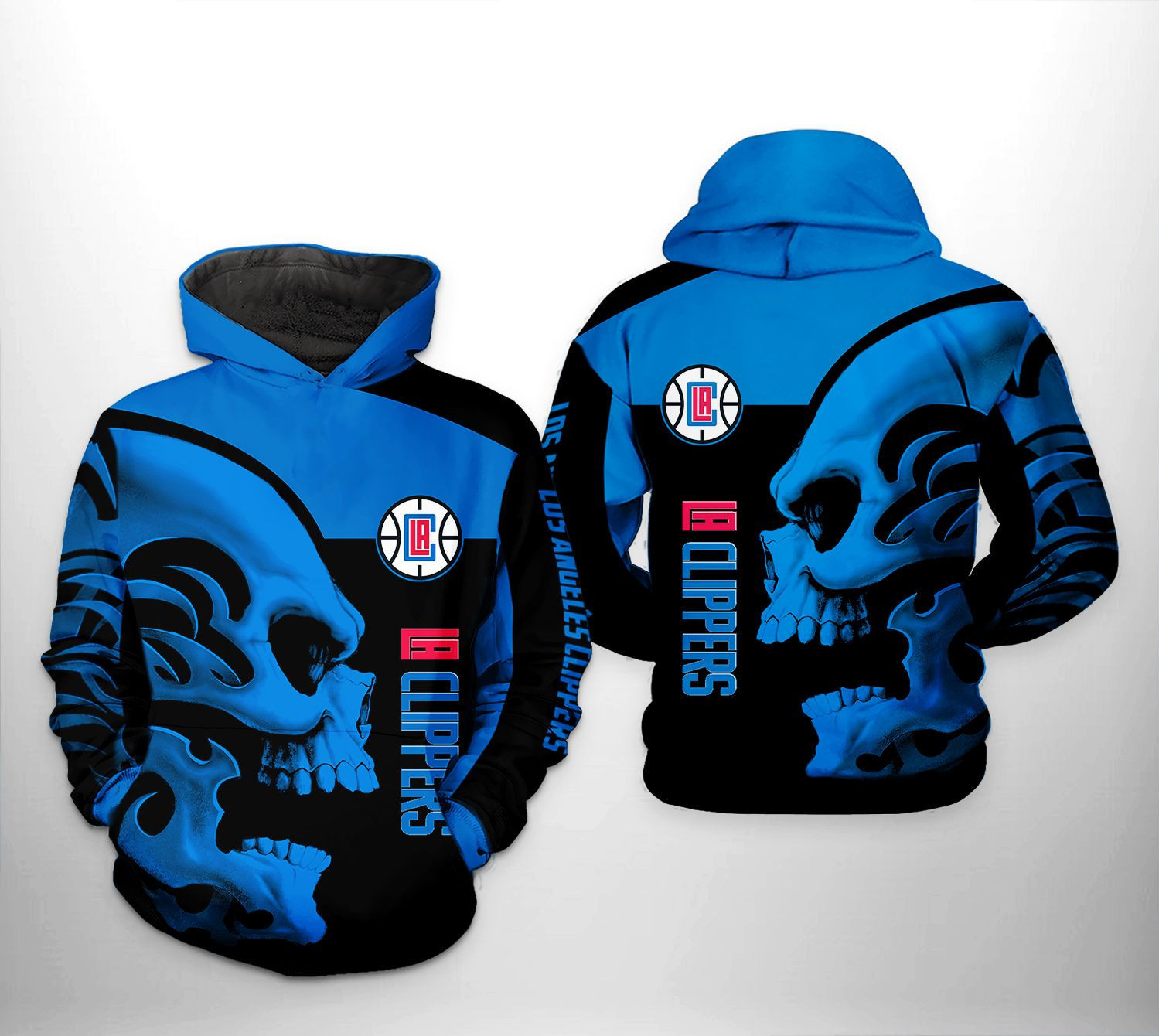 LA Clippers NBA Skull Team 3D All Over Print Hoodie, Zip Hoodie