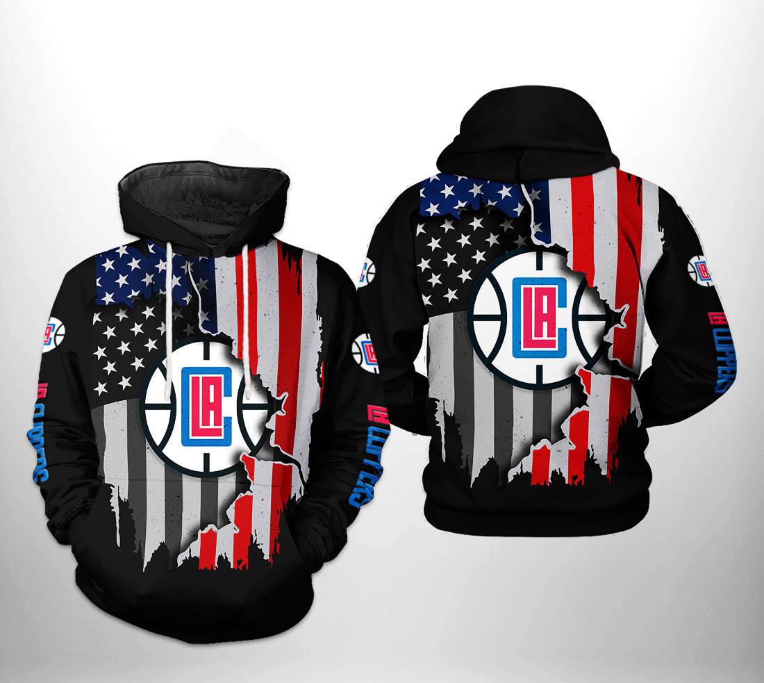 LA Clippers NBA US Flag Team 3D All Over Print Hoodie, Zip Hoodie
