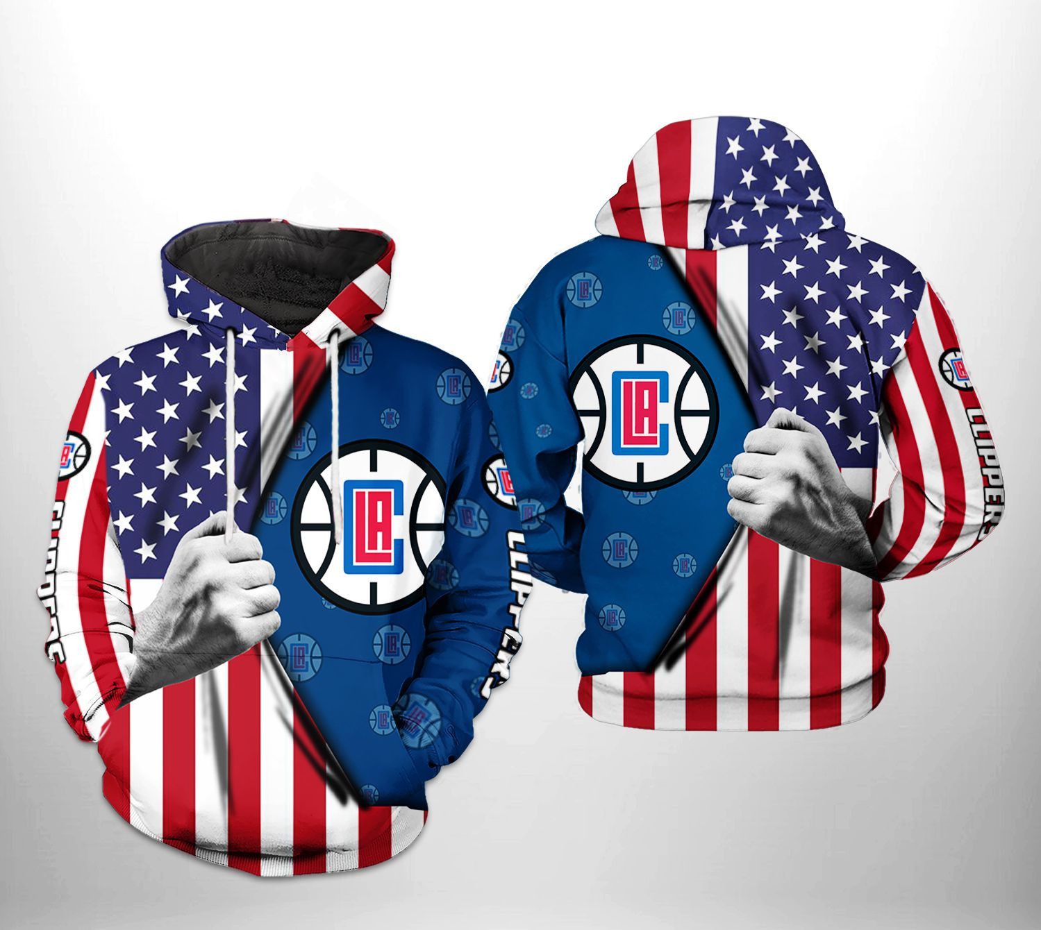 LA Clippers NBA US Flag Team 3D All Over Print Hoodie, Zip Hoodie