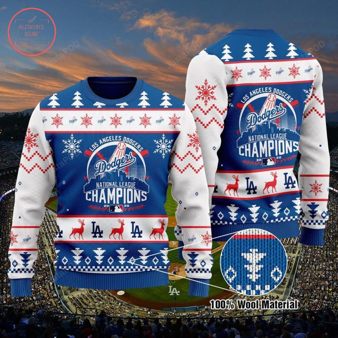 La Dodgers World Champions Ugly Christmas Sweater Adult 3D Funny Matching for family