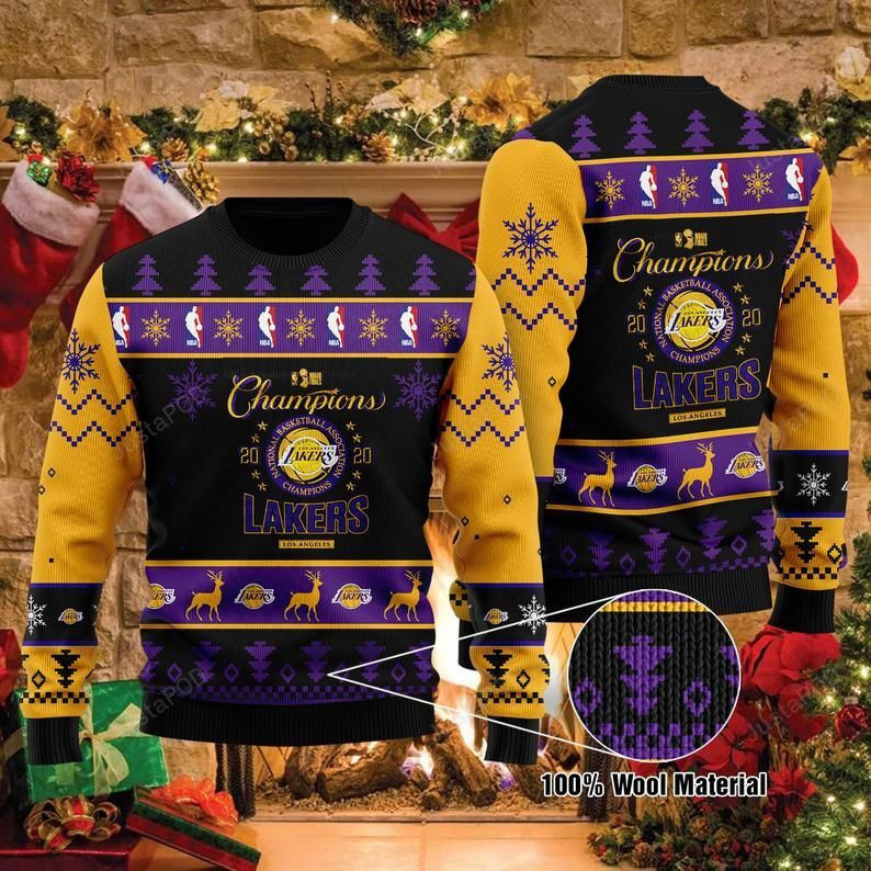 La Lakers Nba Champions Laker Champion Ugly Christmas Sweater Adult 3D Funny Matching for family