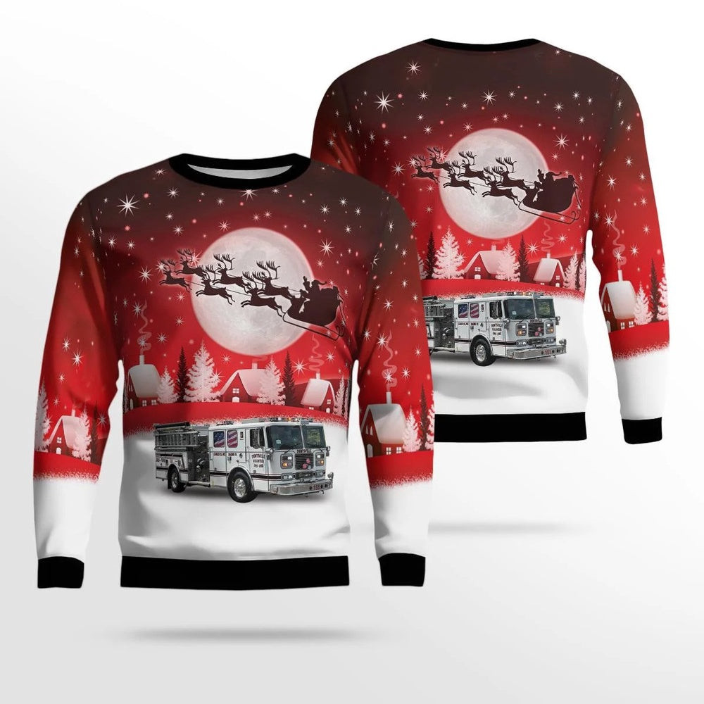 La Plata Maryland Dentsville Volunteer EMS Fire and Auxiliary Christmas Ugly Sweater Xmas Unisex Sweater Christmas Gifts For Men Women