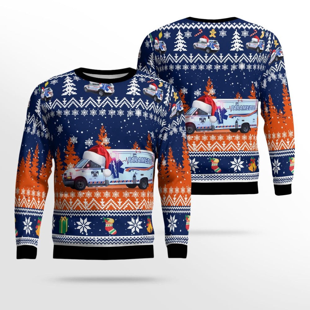 La Ronge Emergency Medical Services Christmas AOP Ugly Sweater Xmas Unisex Sweater Christmas Gifts For Men Women