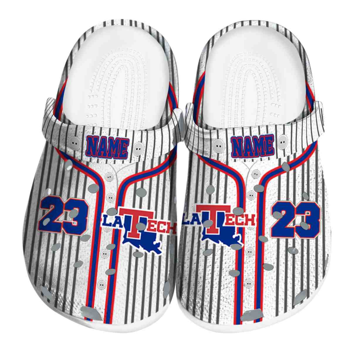 LA Tech NCAA Sport Crocs Crocband Clogs Shoes Comfortable For Men Women and Kids