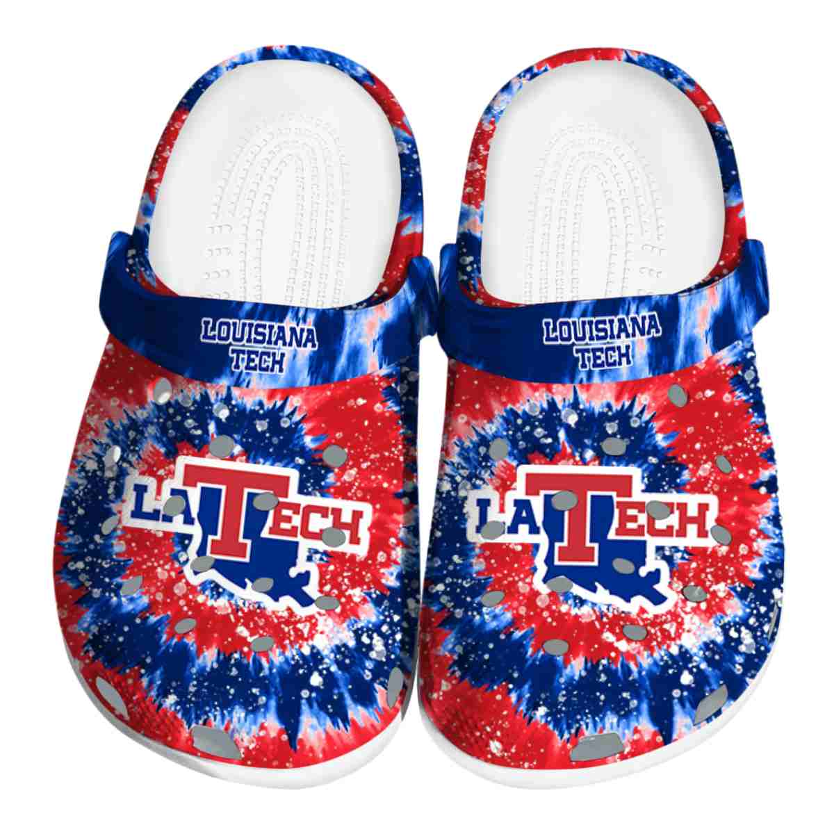 LA Tech NCAA Sport Crocs Crocband Clogs Shoes Comfortable For Men Women and Kids