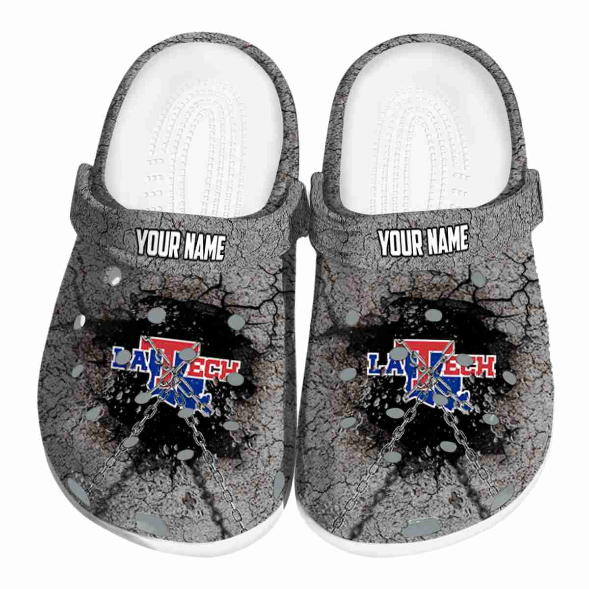 LA Tech NCAA Sport Crocs Crocband Clogs Shoes Comfortable For Men Women and Kids