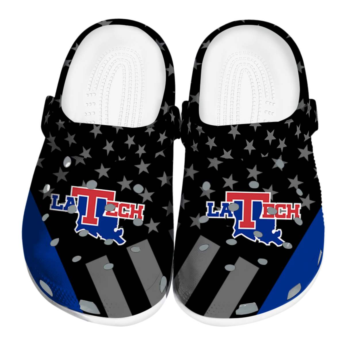 LA Tech NCAA Sport Crocs Crocband Clogs Shoes Comfortable For Men Women and Kids