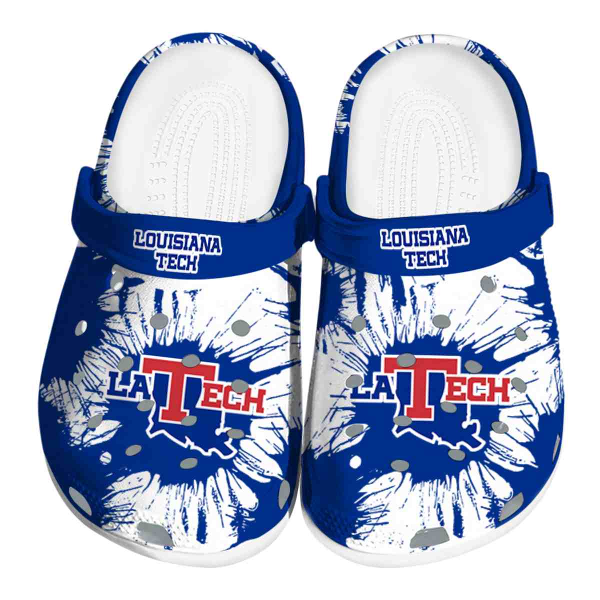 LA Tech NCAA Sport Crocs Crocband Clogs Shoes Comfortable For Men Women and Kids