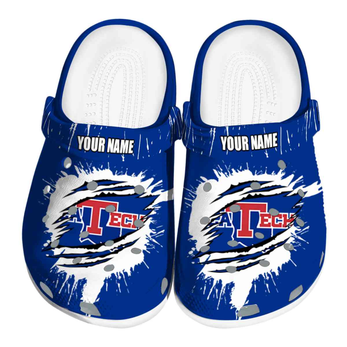 LA Tech NCAA Sport Crocs Crocband Clogs Shoes Comfortable For Men Women and Kids