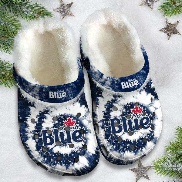 Labatt Blue Beer Crocs Crocband Fleece Lined Clogs Shoes Comfortable For Men Women and Kids In Winter