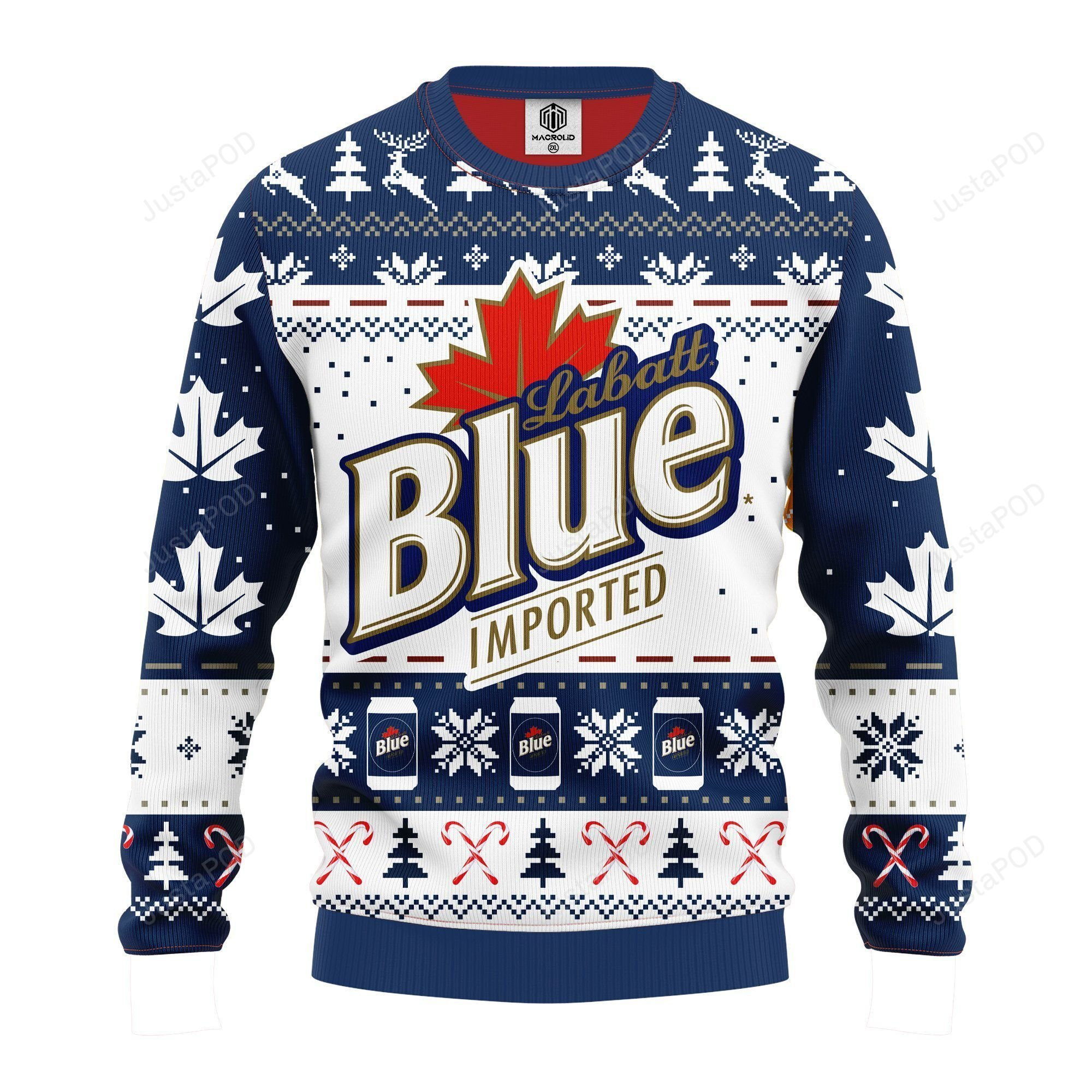 Labatt Blue Ugly Christmas Sweater Adult 3D Funny Matching for family