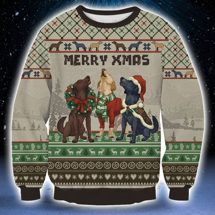 Labrador Dog Ugly Christmas Sweater Adult 3D Funny Matching for family