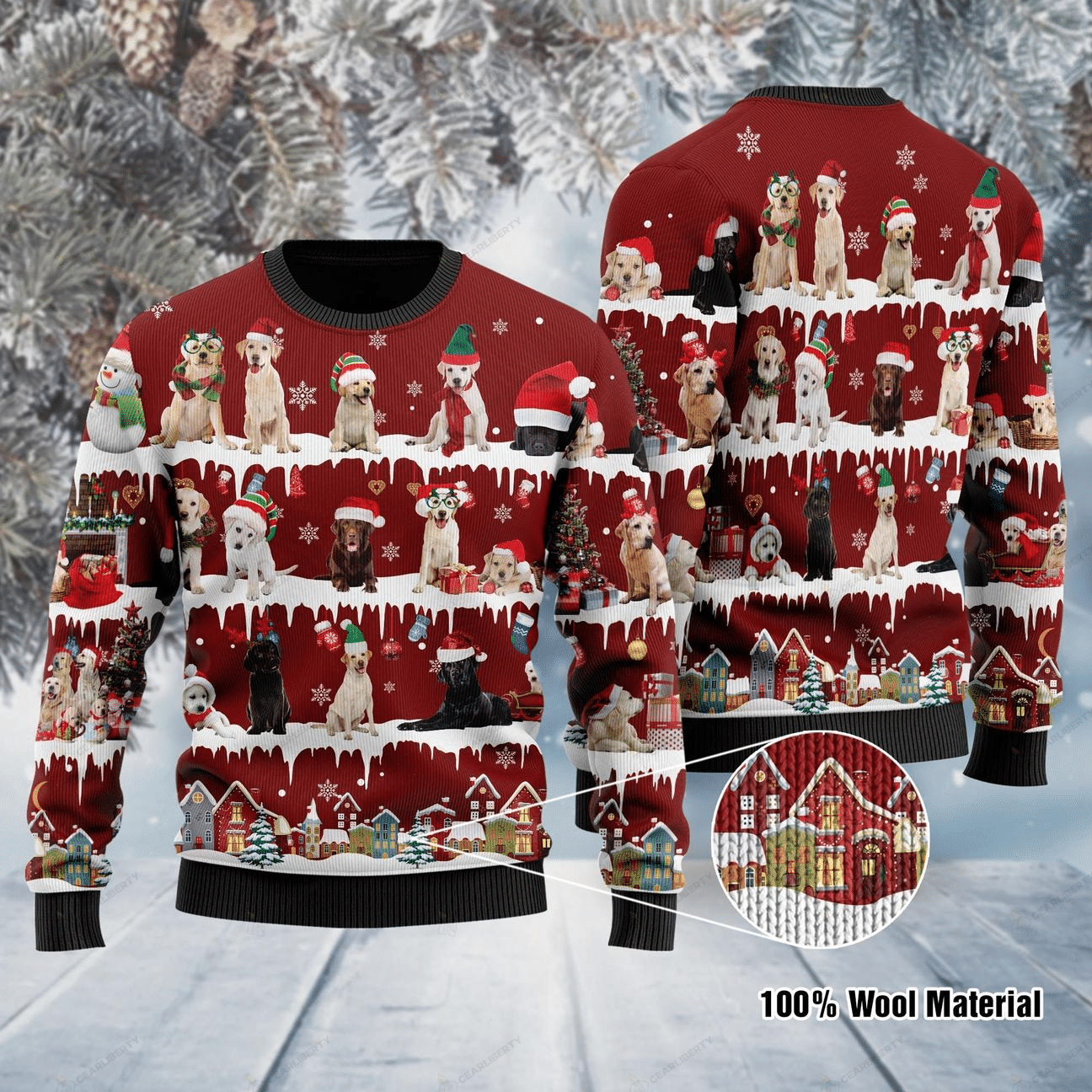 Labrador Retriever Dog Ugly Christmas Sweater Adult 3D Funny Matching for family