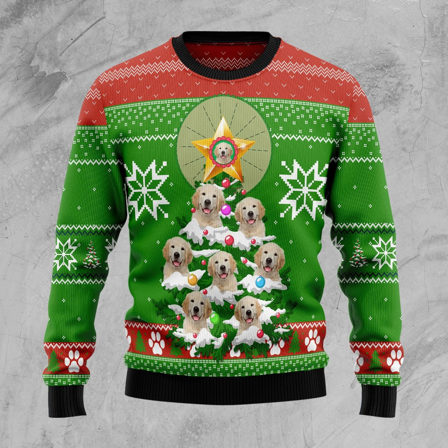 Labrador Retriever Pine Ugly Christmas Sweater Adult 3D Funny Matching for family