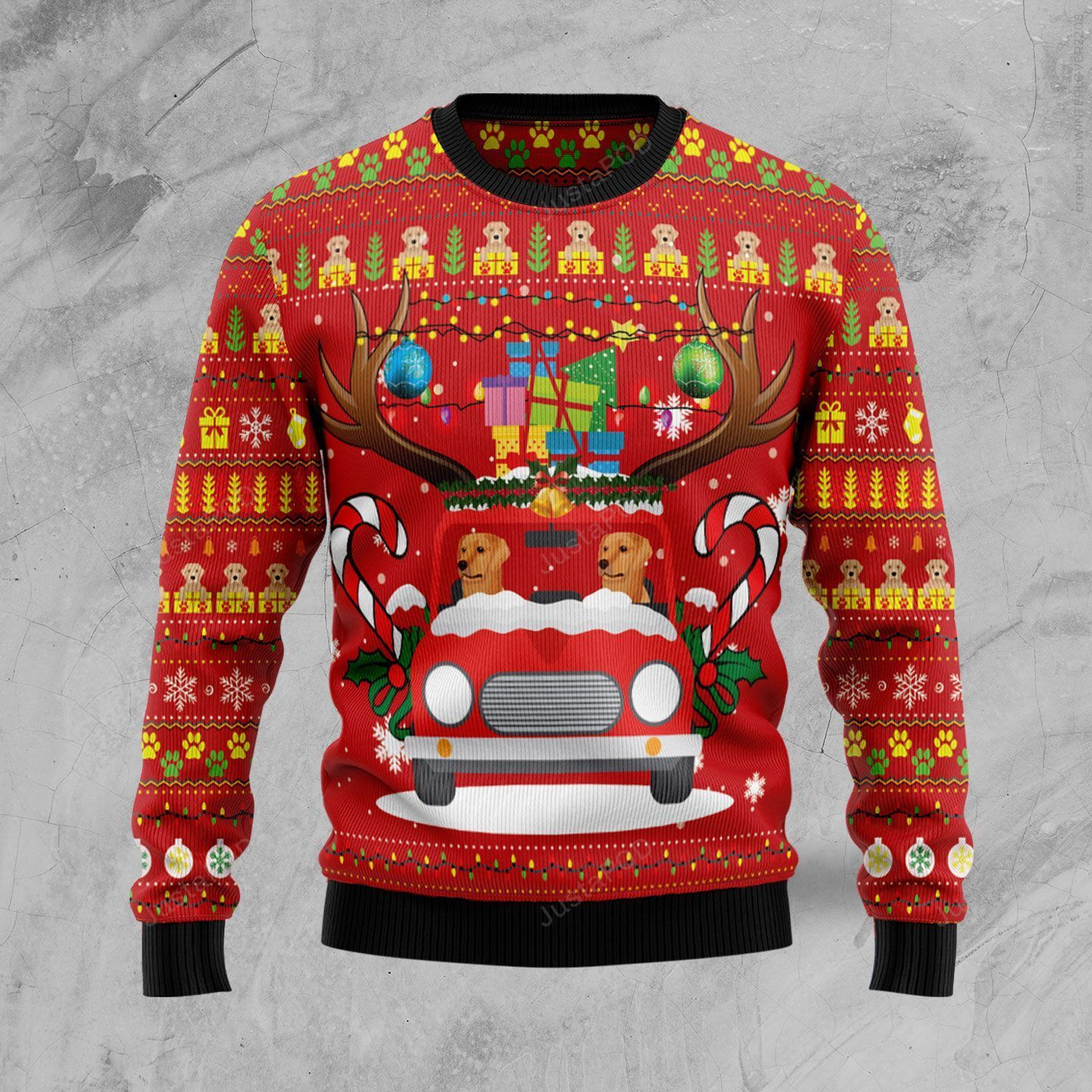 Labrador Retriever Ugly Christmas Sweater Adult 3D Funny Matching for family