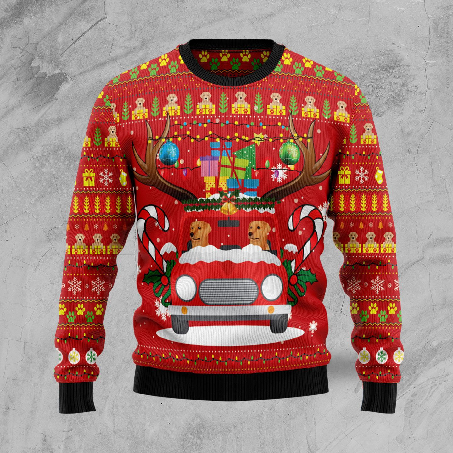 Labrador Retriever Ugly Christmas Sweater Adult 3D Funny Matching for family