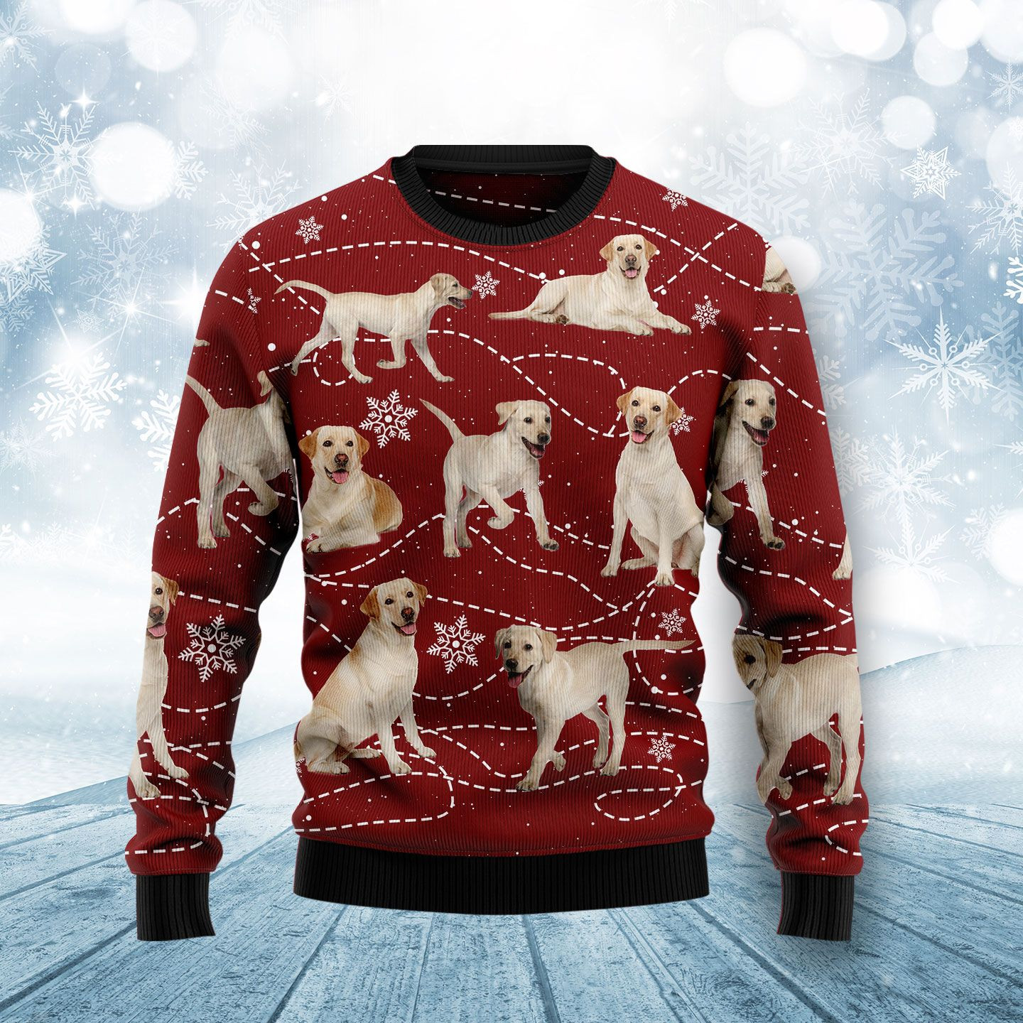 Labrador Retriever Xmas Ugly Christmas Sweater Adult 3D Funny Matching for family
