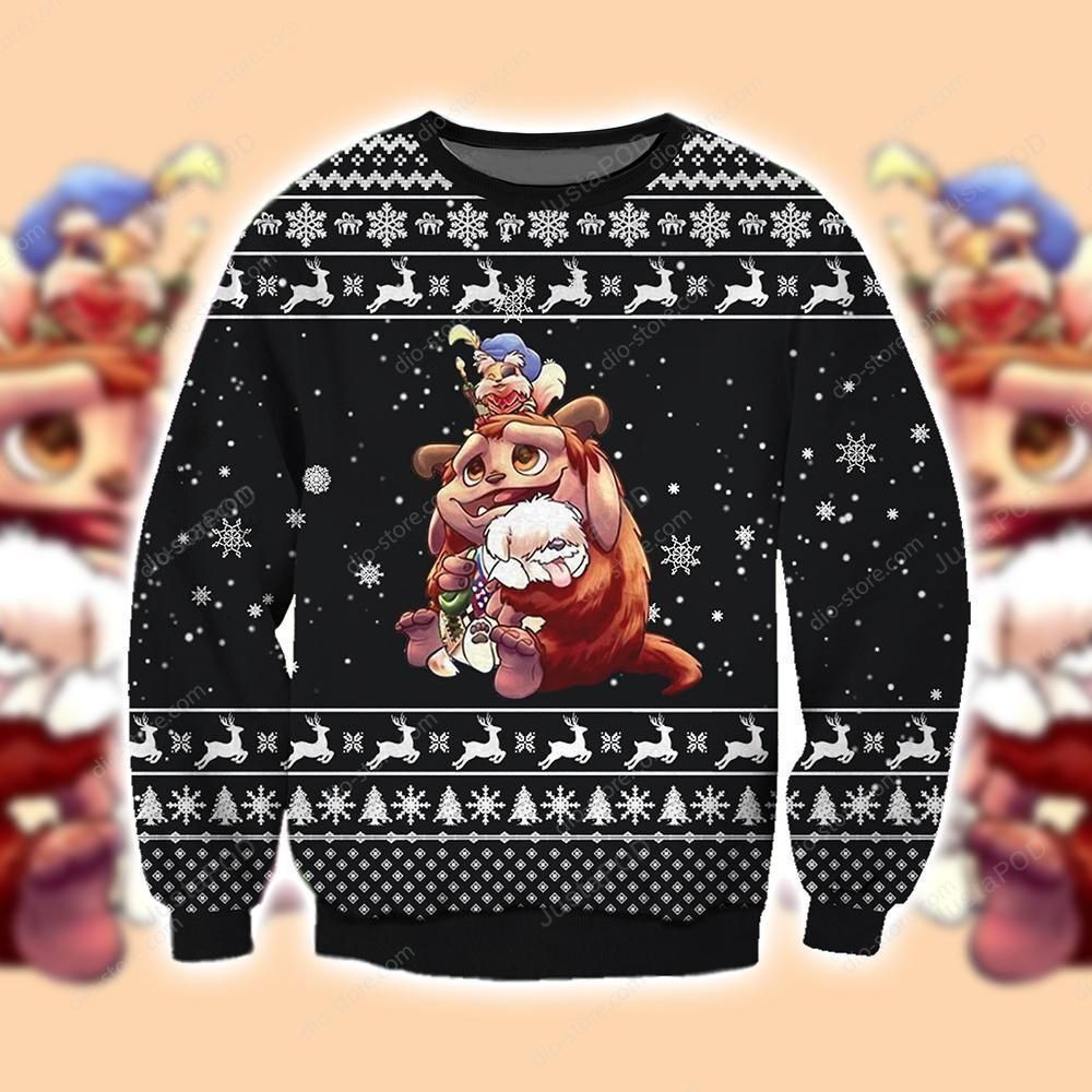 Labyrinth Knitting Pattern 3D Print Ugly Christmas Sweater Adult 3D Funny Matching for family