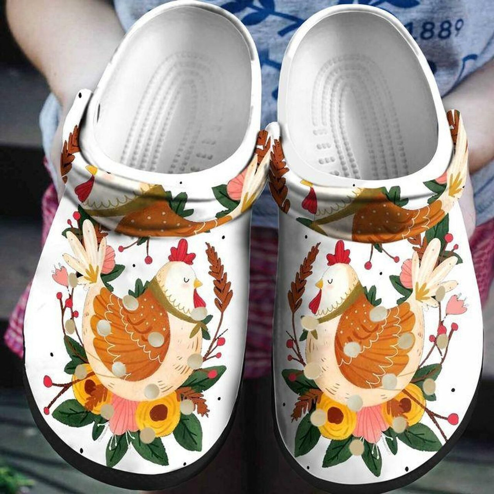 Lady Chicken Flower Personalized 102 Gift For Lover Rubber clog Shoes Comfy Footwear