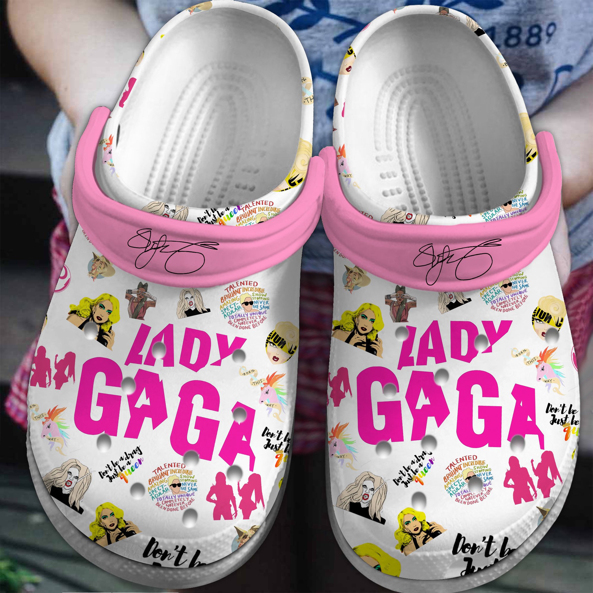 Lady Gaga Music Crocs Crocband Clogs Shoes Comfortable For Men Women and Kids