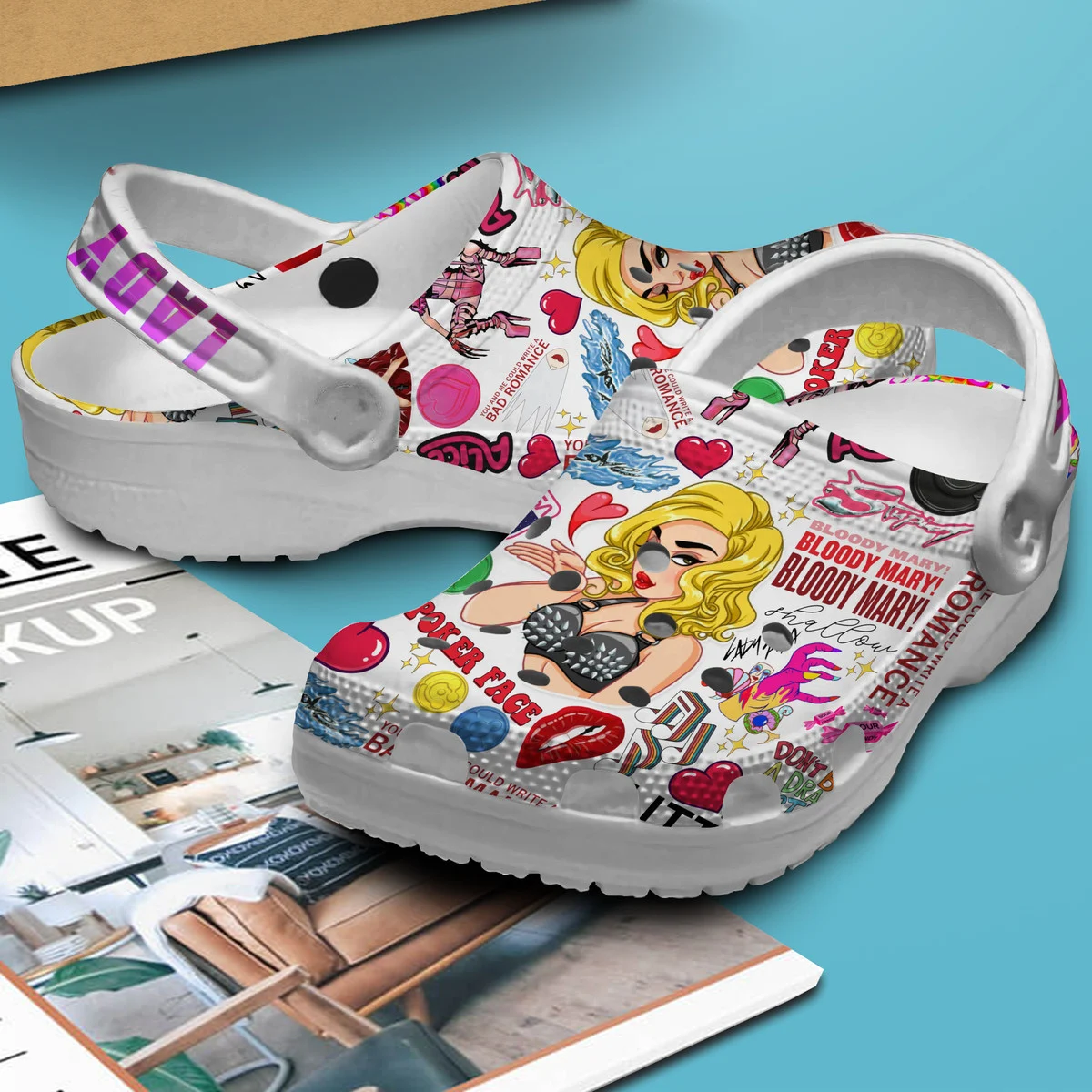 Lady Gaga Singer Music Crocs Crocband Clogs Shoes Comfortable For Men Women and Kids - Image 3