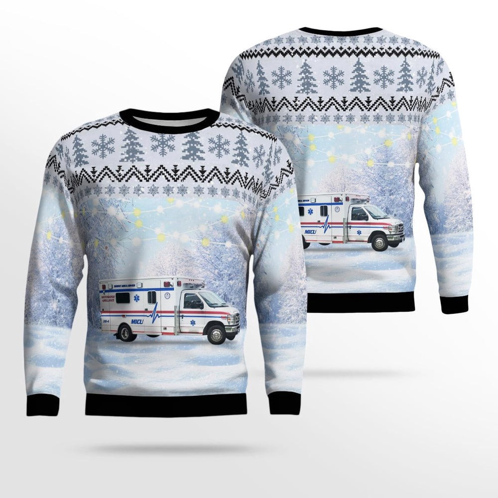 Lafayette Hill Pennsylvania Whitemarsh Community Ambulance Association AOP Ugly Sweater Xmas Unisex Sweater Christmas Gifts For Men Women