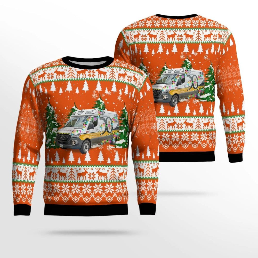 Lafayette Louisiana Acadian Ambulance Christmas AOP Ugly Sweater Xmas Unisex Sweater Christmas Gifts For Men Women
