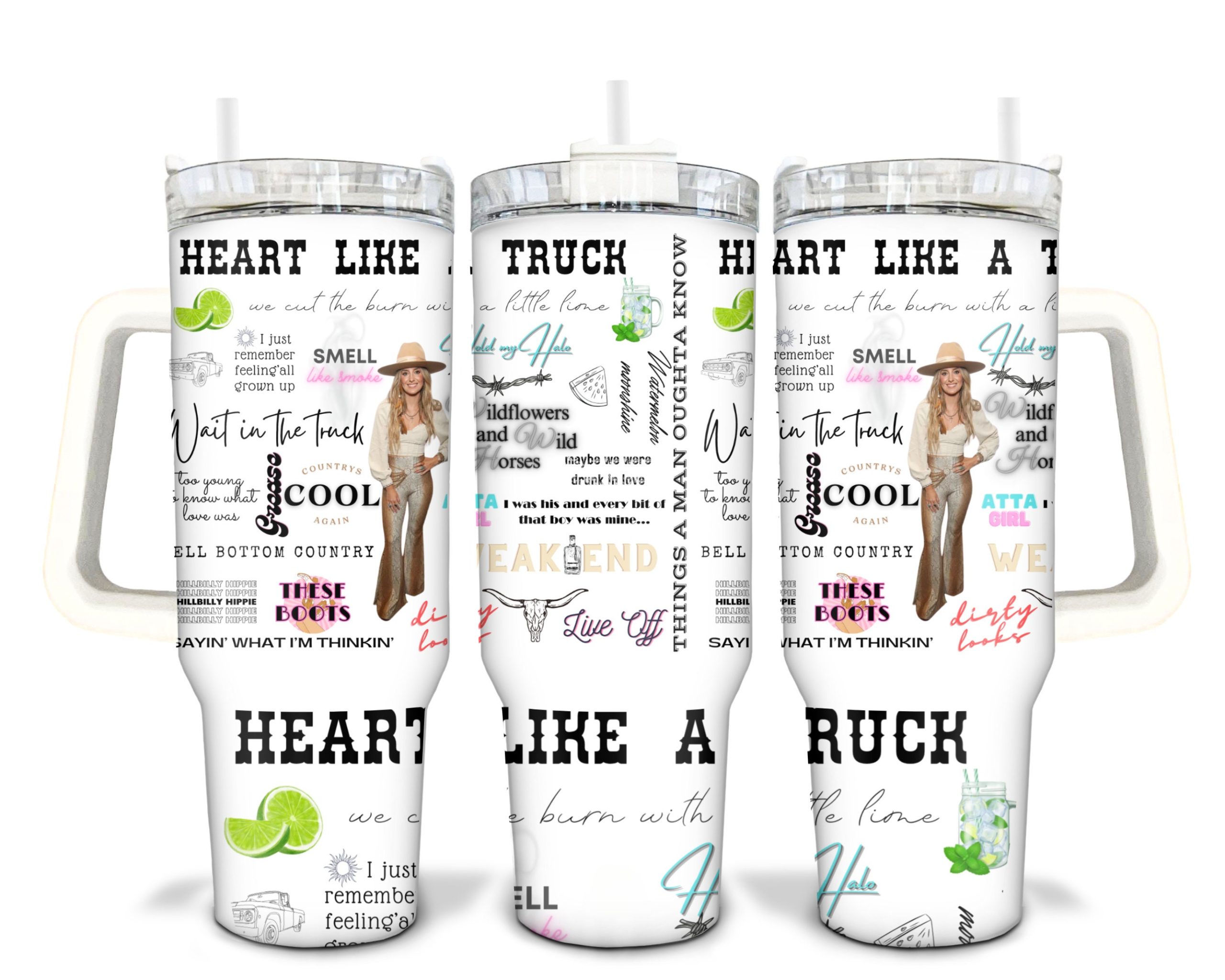 Lainey Wilson Heart Like a Truck Music Custom Stanley Cup 40 oz 30 oz Tumbler With HandleTVC2301905