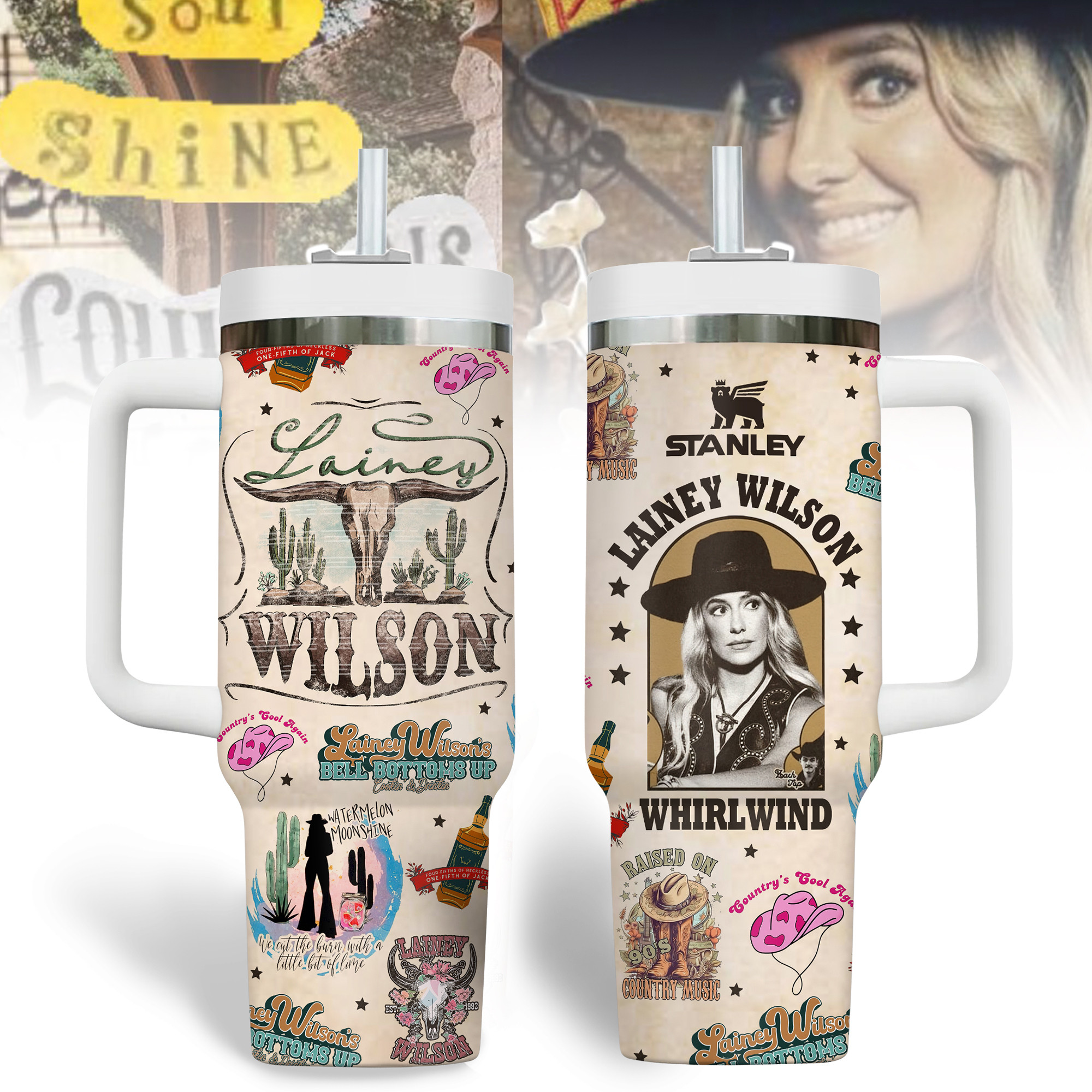 Lainey Wilson Music Custom Stanley Cup 40 oz 30 oz Tumbler With HandleTVC2301339