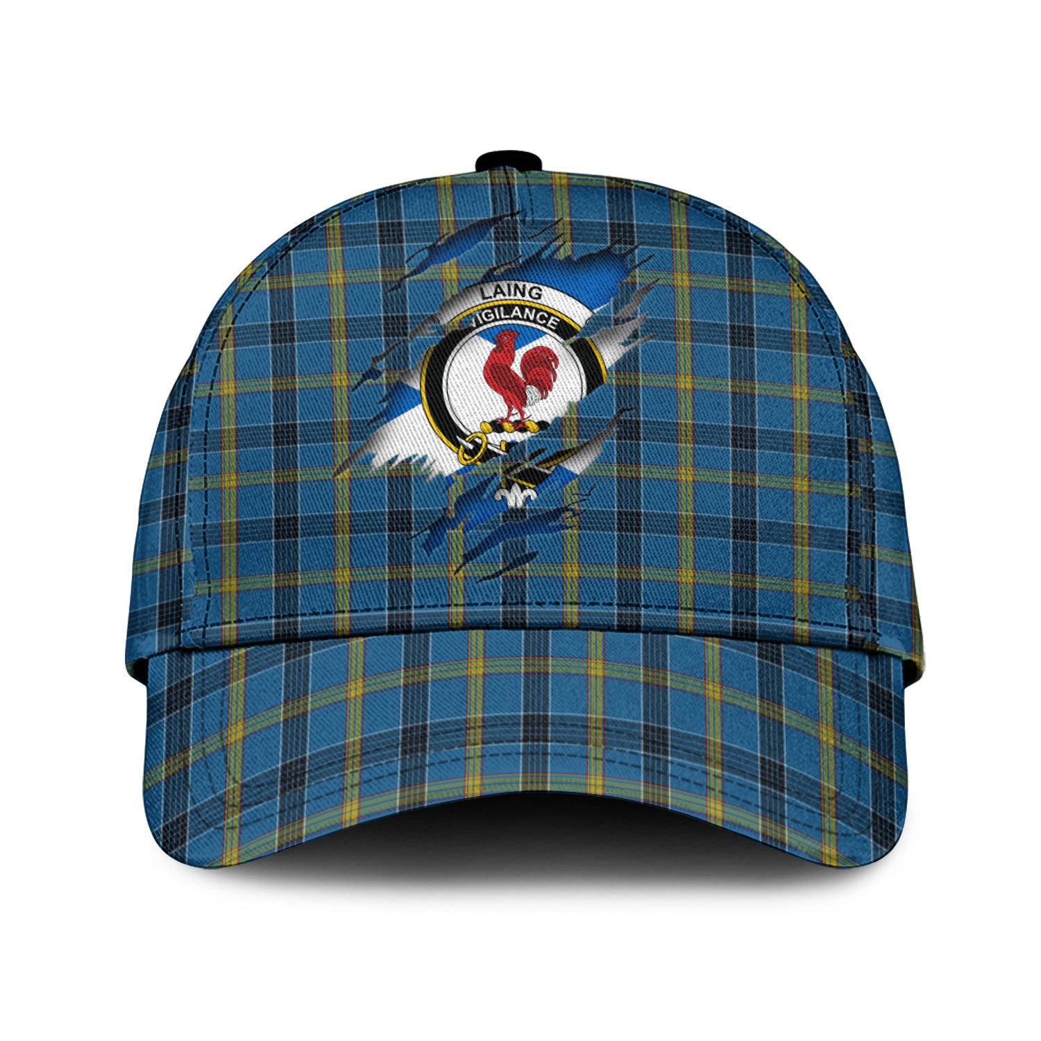 Laing Tartan Plaid Cap, Family Crest In Me Style Tartan Baseball Cap TS23 Trucker Hats Custom Hats Gifts For Men & Women