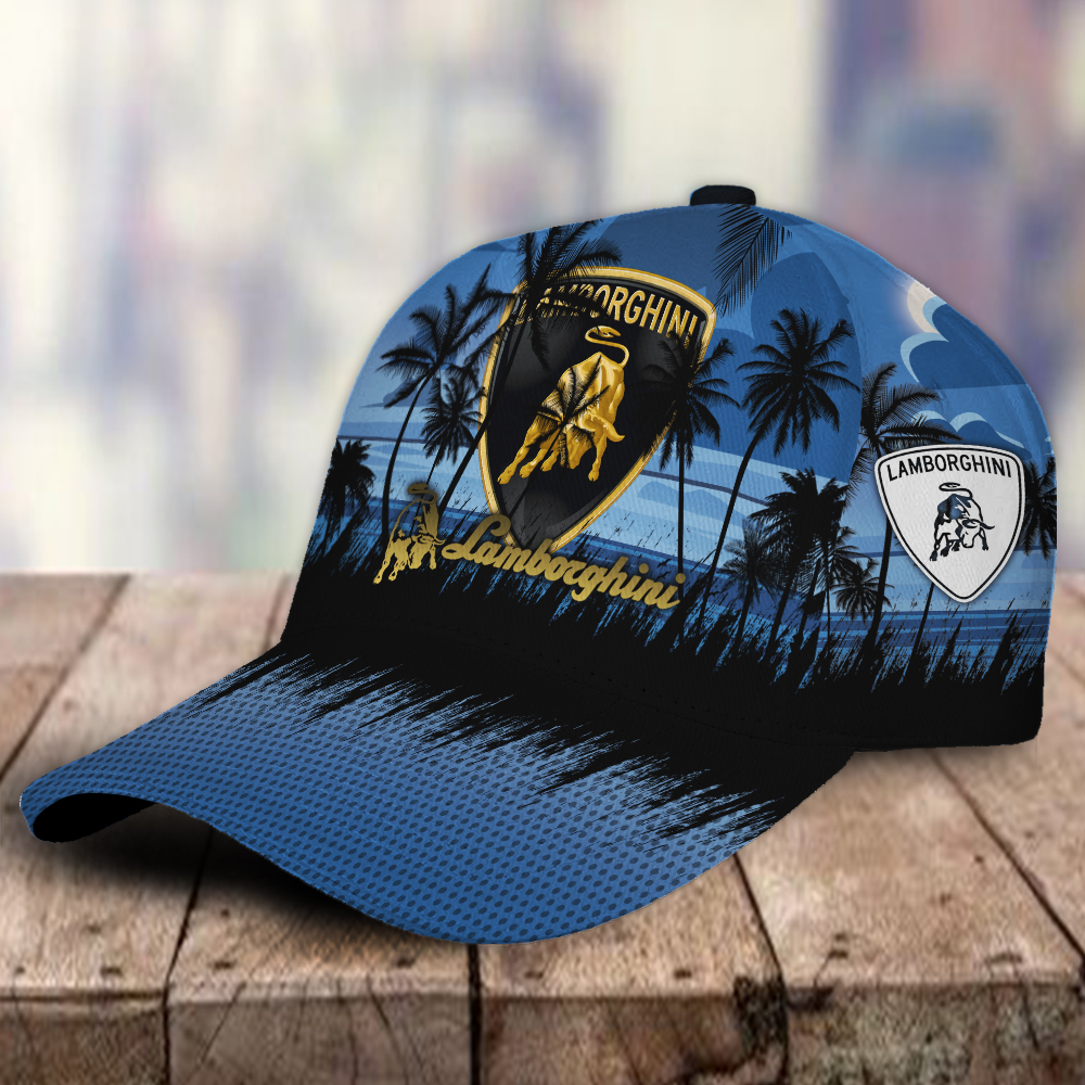 Lamborghini 3D Classic Cap Hawaiian Tropical Car Motor Brand Hats Trucker Hats Custom Hats Gifts For Men & Women