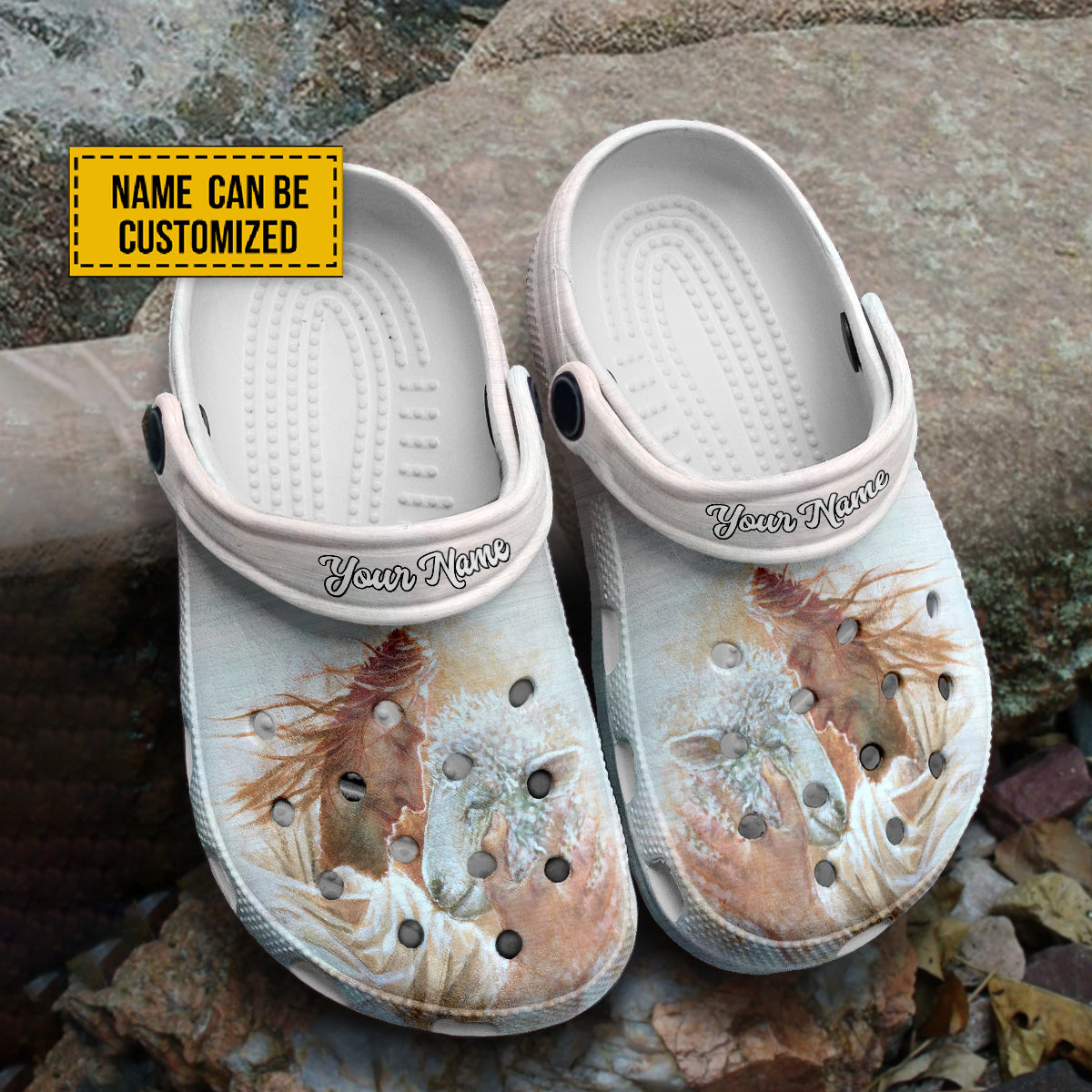 Lamd Of God Jesus Art Print Crocs Crocband Clogs Shoes Comfortable For Men Women and Kids Gift For Jesus Lovers