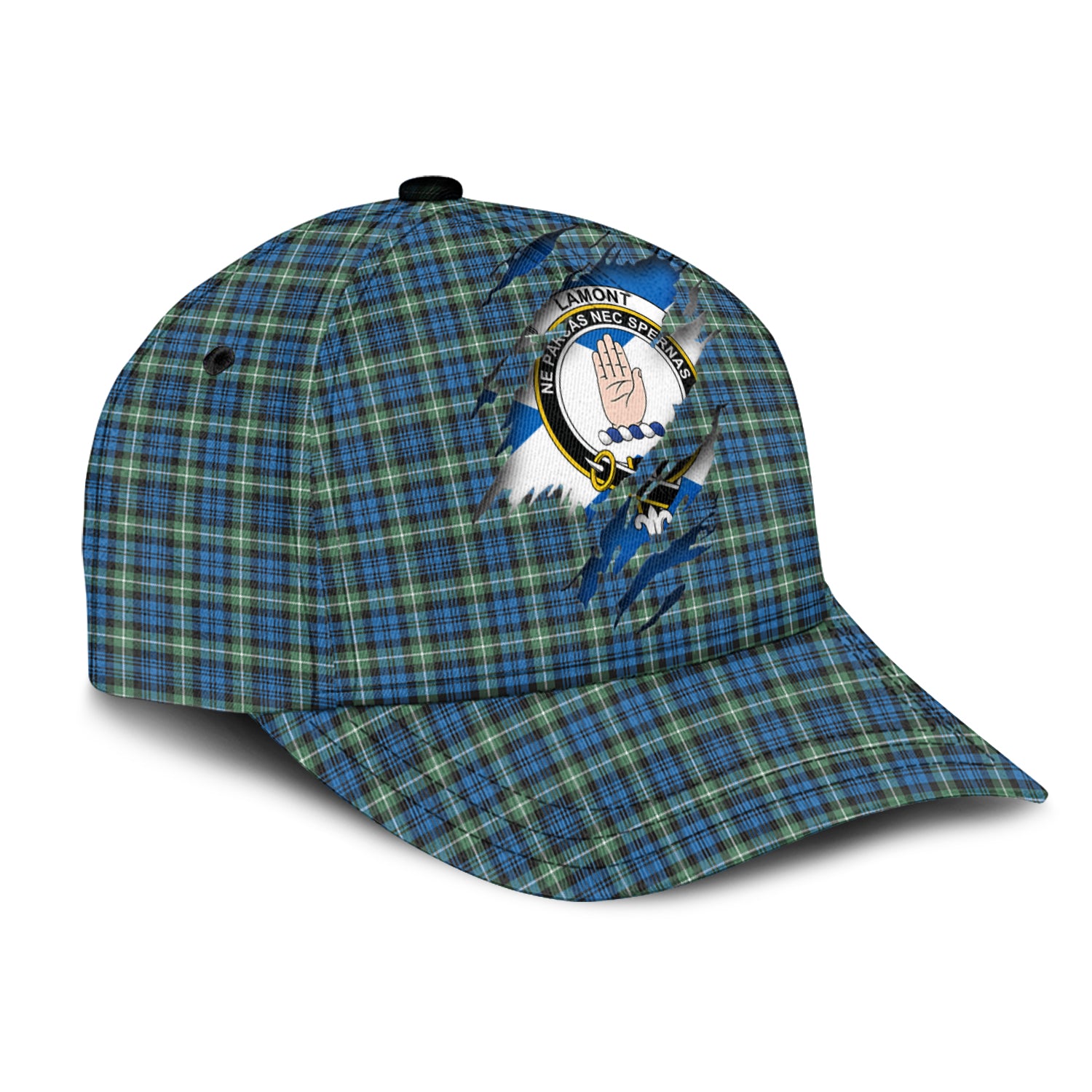 Lamont Ancient Tartan Plaid Cap, Family Crest In Me Style Tartan Baseball Cap TS23 Trucker Hats Custom Hats Gifts For Men & Women