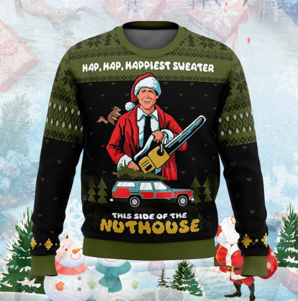 Lampoons Merry Christmas Shitters Full Ugly Sweater, National Xmas Lampuns Vacation Sweater - Image 3