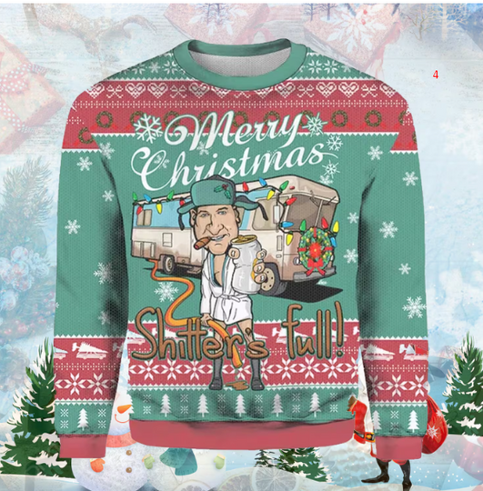 Lampoons Merry Christmas Shitters Full Ugly Sweater, National Xmas Lampuns Vacation Sweater - Image 7