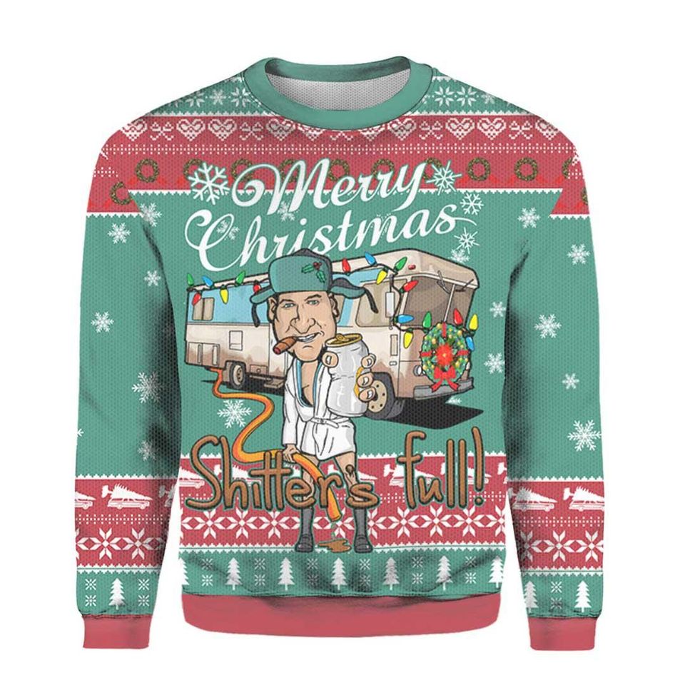 Lampoons Merry Christmas Shitters Sweater, National Xmas Lampuns Vacation Ugly Sweater