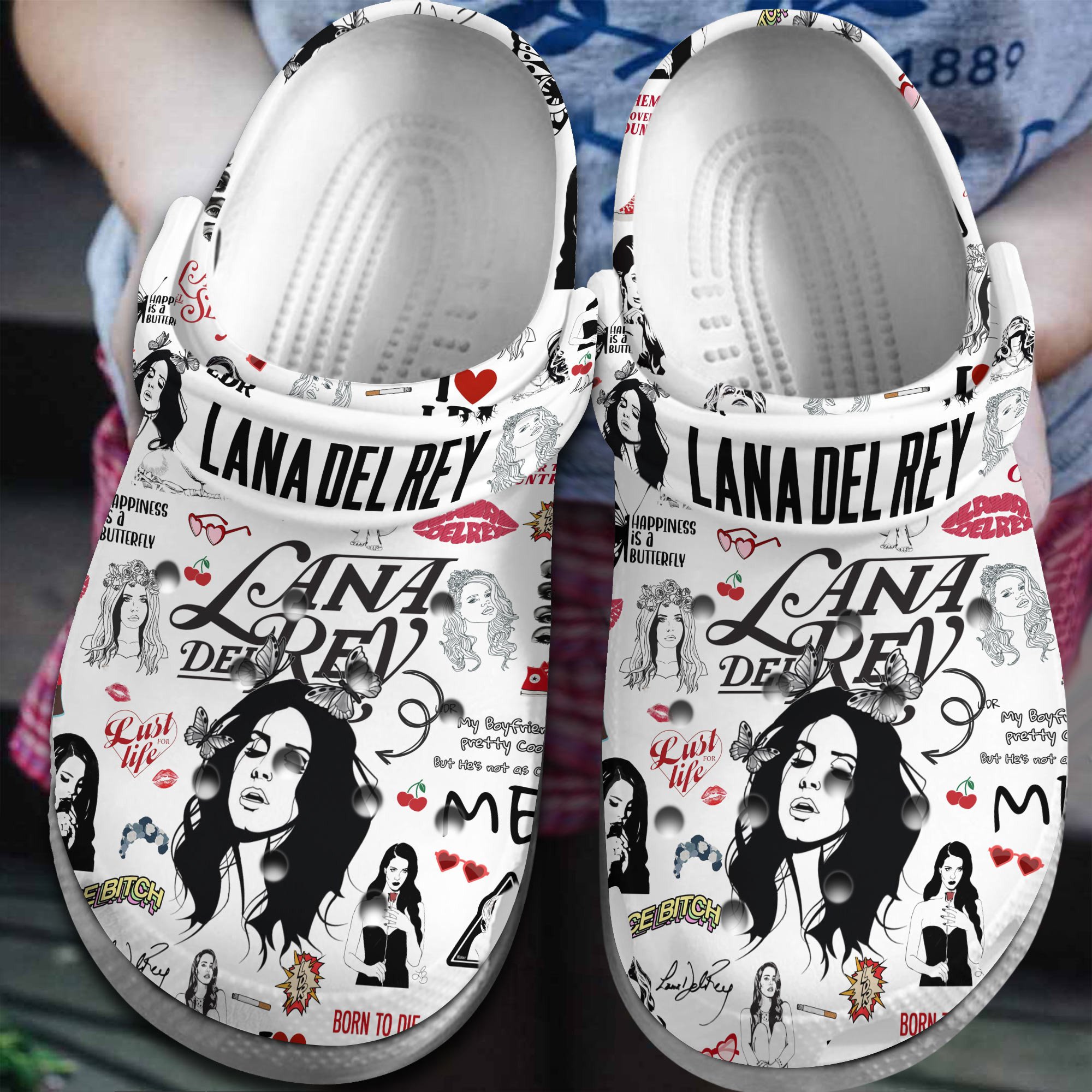 Lana Del Rey Lollapalooza Music Lana Del Ray Crocs Crocband Clogs Shoes Comfortable For Men Women and Kids