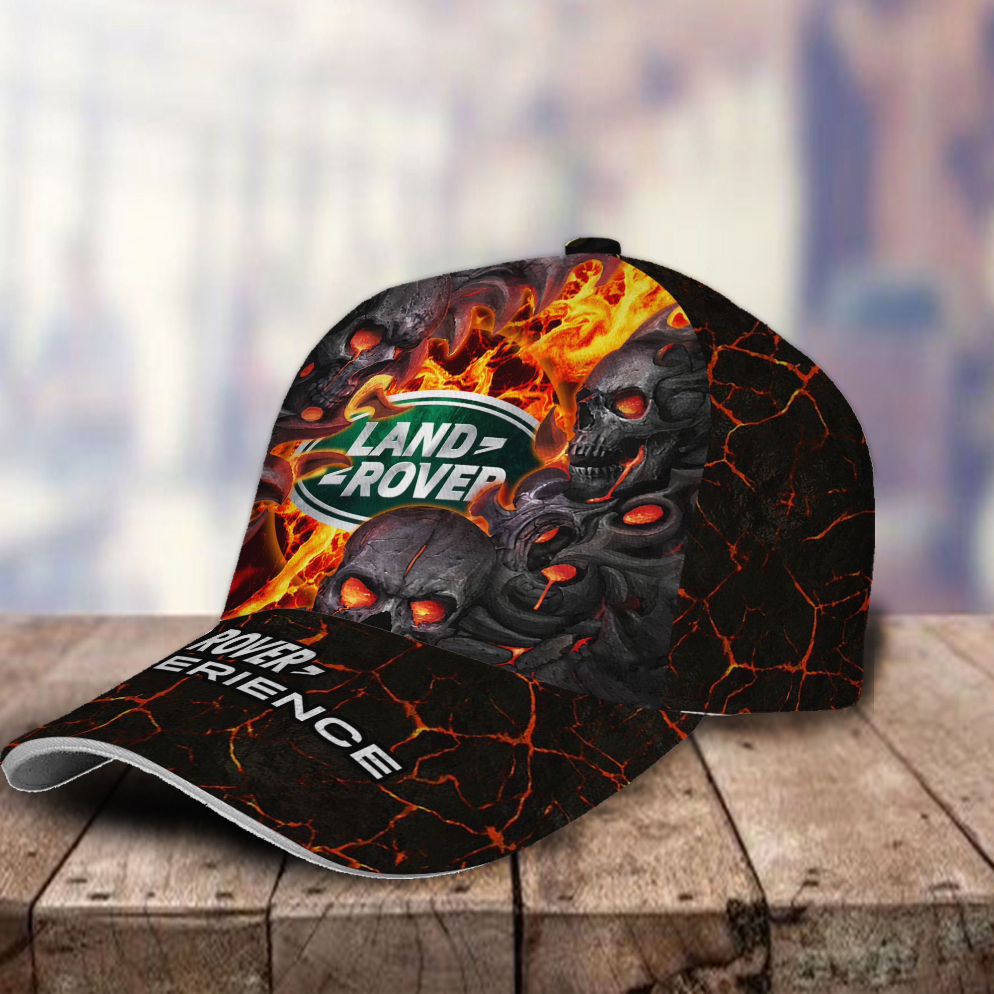 Land Rover 3D Classic Cap Skull Fire Car Motor Brand Hats Trucker Hats Custom Hats Gifts For Men & Women