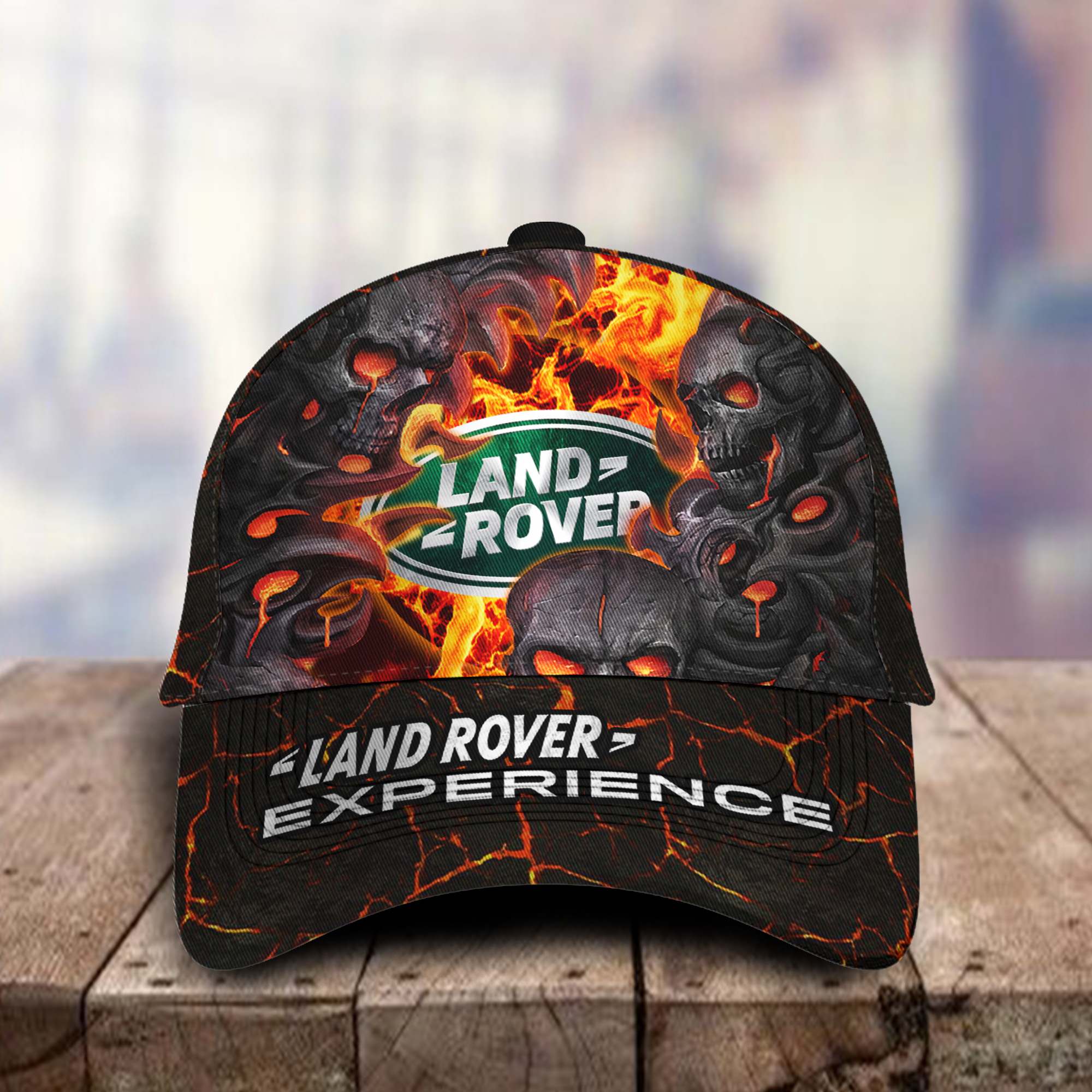 Land Rover 3D Classic Cap Skull Fire Car Motor Brand Hats Trucker Hats Custom Hats Gifts For Men & Women