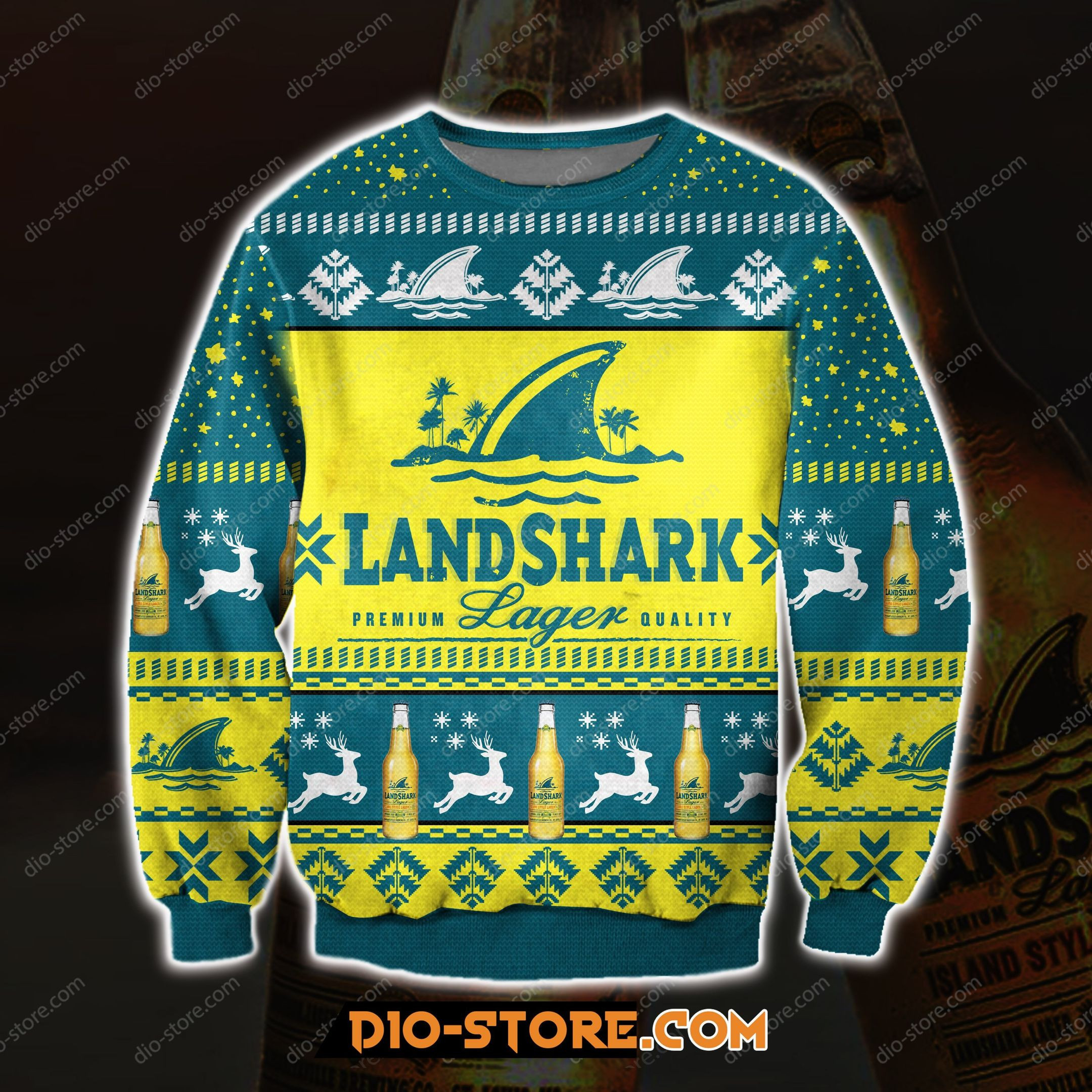 Landshark Lager Beer For Unisex Ugly Christmas Sweater Adult 3D Funny Matching for family