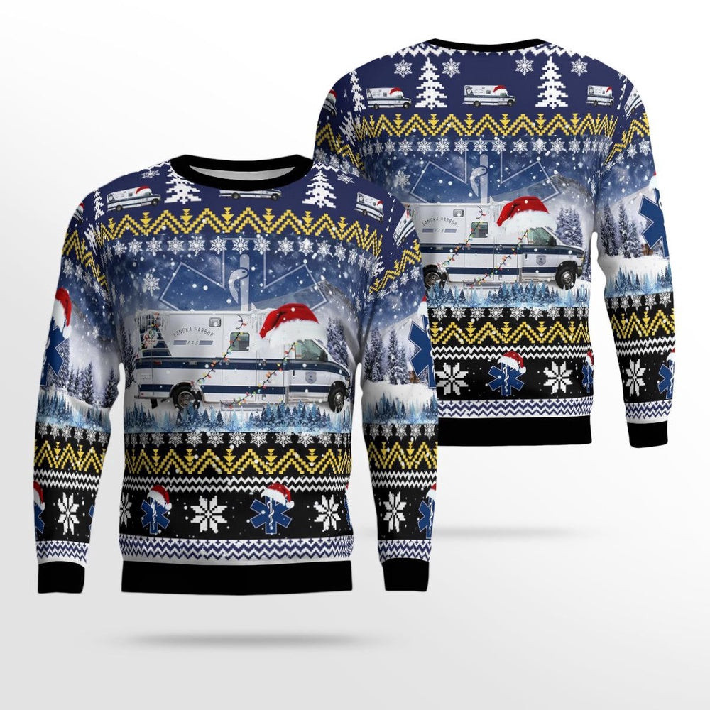 Lanoka Harbor EMS Lanoka Harbor New Jersey Christmas AOP Ugly Sweater Xmas Unisex Sweater Christmas Gifts For Men Women