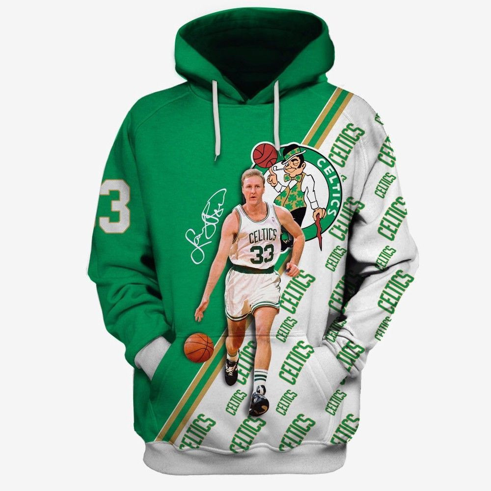Larry Bird Celtics Team 3D All Over Print Hoodie, Zip Hoodie