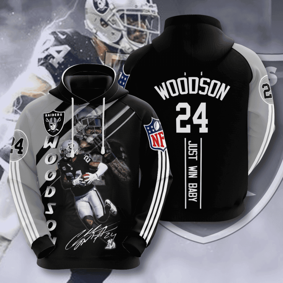 Las Vegas Raiders Charles Woodson 24 3D All Over Print Hoodie, Zip Hoodie