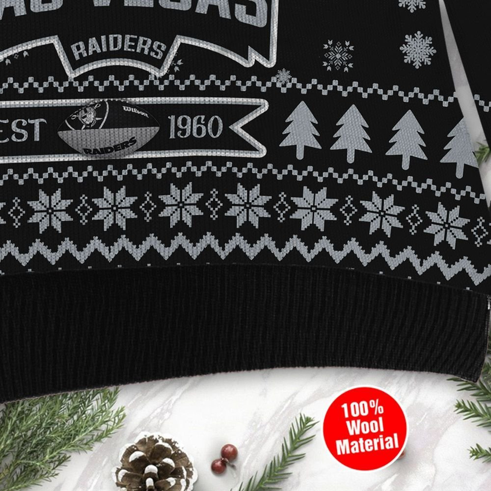 Las Vegas Raiders Cute Baby Yoda Grogu Holiday Party Ugly Christmas Sweater Adult 3D Funny Matching for family - Image 4