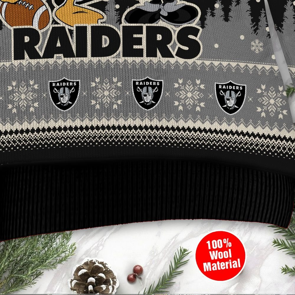 Las Vegas Raiders Disney Donald Duck Mickey Mouse Goofy Personalized Ugly Christmas Sweater Adult 3D Funny Matching for family - Image 4