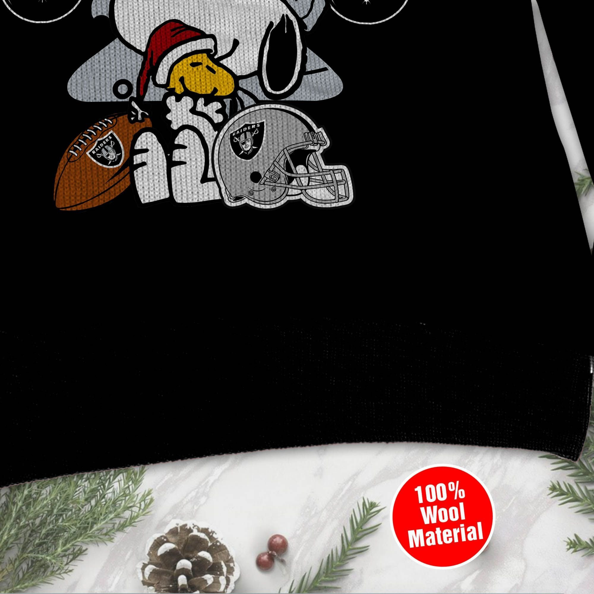 Las Vegas Raiders Funny Charlie Brown Peanuts Snoopy Ugly Christmas Sweater Adult 3D Funny Matching for family - Image 4