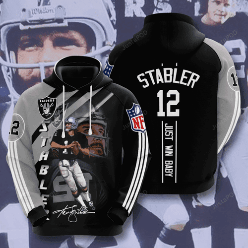 Las Vegas Raiders Ken Stabler 3D All Over Print Hoodie, Zip Hoodie